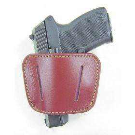 Made in USA Homeland Concealment Belt Slide Holster with Removable Clip-Large/Brown