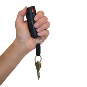 1/2 oz. Pepper Spray w/BLACK hard case & quick release key ring