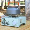 Portable Stove For Camping Camp Stove Outdoor Stove Multiple Firepower Magnetic Installation 2100W Firepower With Anti-Slip Mat